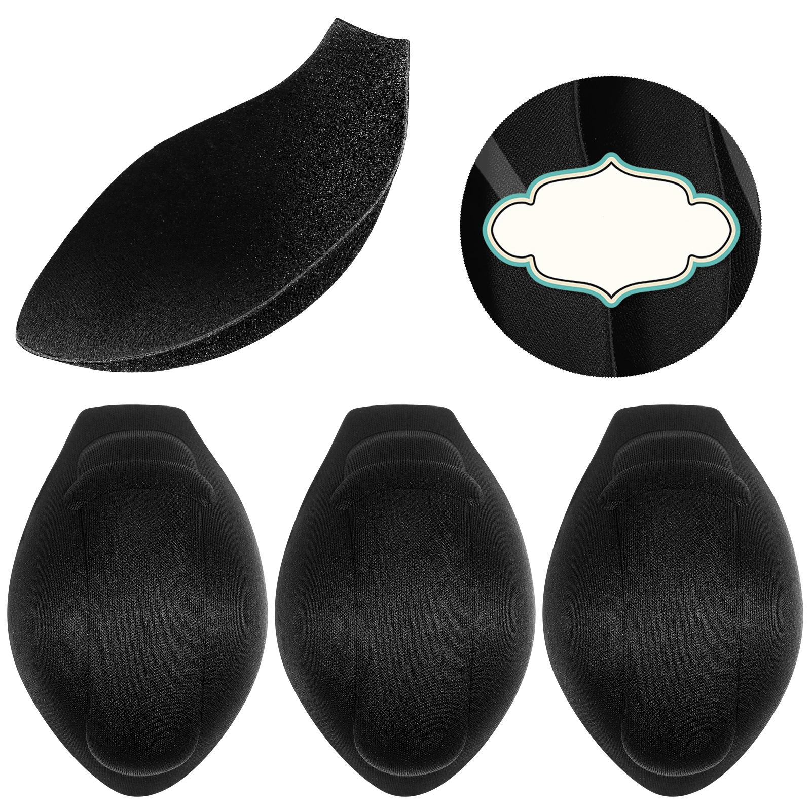 

4 pcs Black Thick Sponge Pads Underwear Pouches Bulge Cups for Swim Trunks Shorts Leggings Charm Practical
