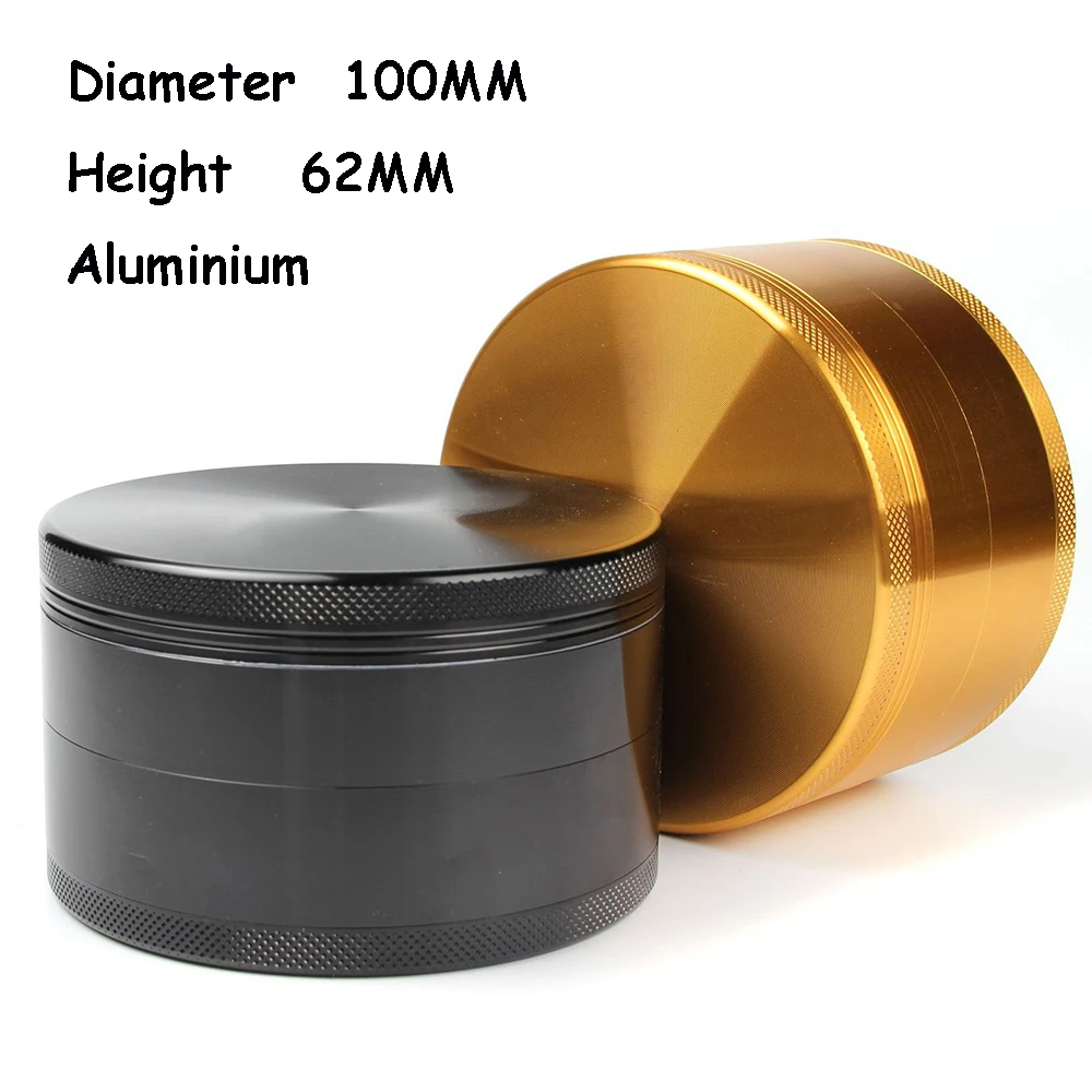 

100MM Herbal Grinder Metal 4 Inches Hierba Pepper Tobacco Dry Herb Aluminiums Black Golden Smoke Accessories