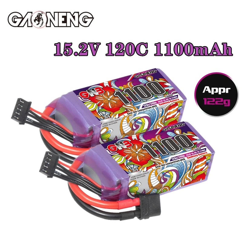 GAONENG GNB 4S 15.2V 1100mAh 120C HV bateria Lipo dla FPV Racing Drone lekka wysoka moc długi czas lotu 15.2V bateria