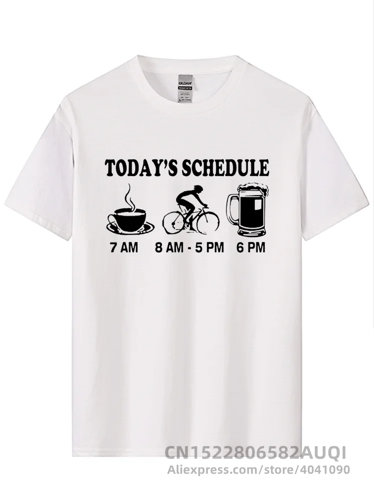 New Mens T Shirts Funny Cycls T-Shirt Mountain Biking Schedule Tee 100% Cotton Brand New T-Shirts