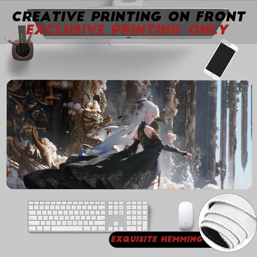 

Cute Jingliu Hot Honkai Game Mouse Pad Non-Slip Rubber Edge locking mousepads Game play mats for notebook PC computer