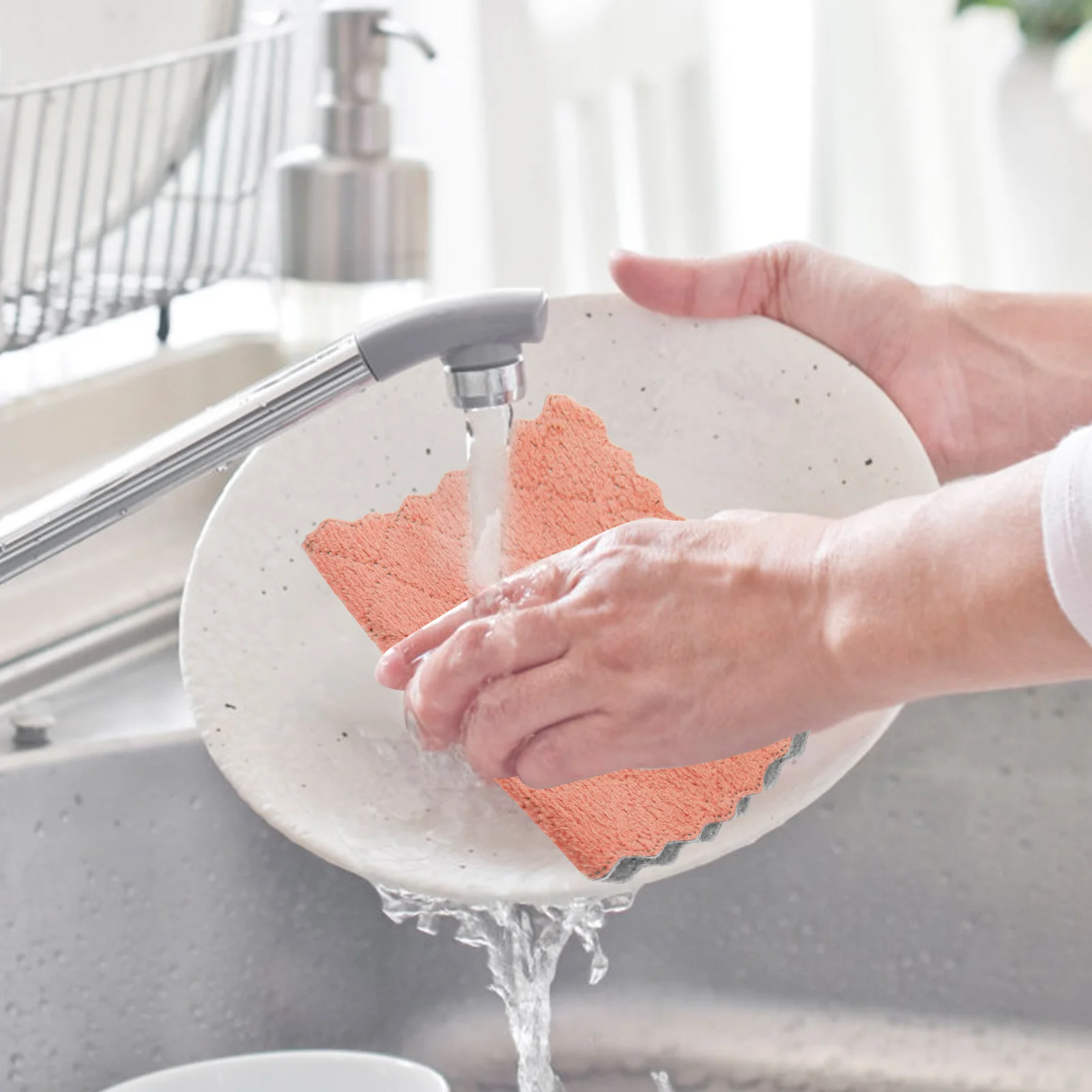 

10 Pcs Kitchen Cleaning Cloth Set Thick Coral Fleece Dish Towels Reusable Water Absorbing Duster Rags for Dishwashing Glassware