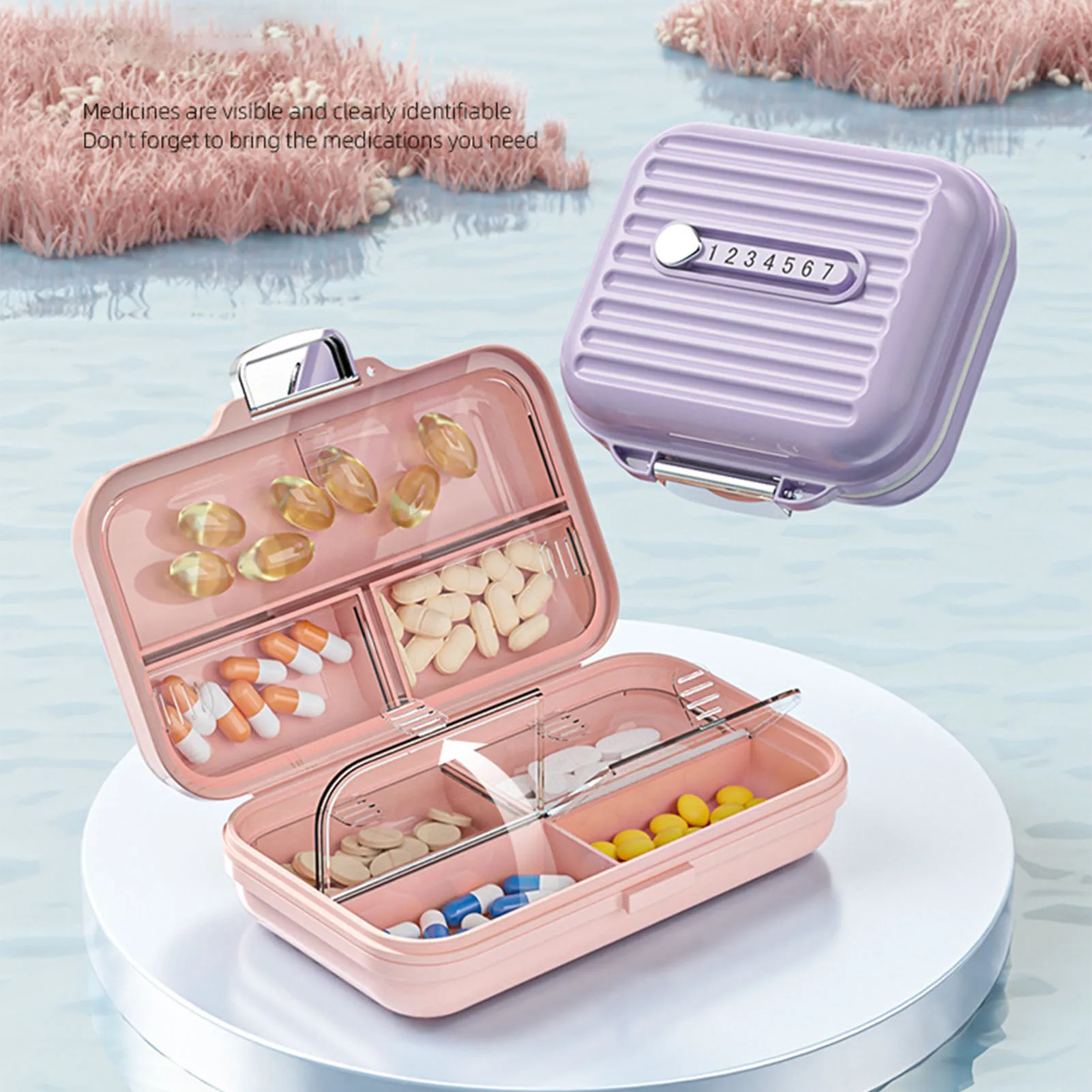 Travel Organizer Portable Medicine Box Wear-resistant Large Capacity Medicine Box for the Elderly Parents Patients