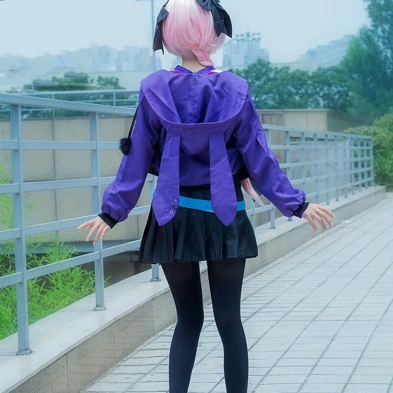 Hogwarts Fate/Apocrypha Astolfo Cosplay Kostuum Vrouwen Mannen Dagelijks Paars Zwart Sportkleding Halloween Rollenspel Pruik Jas Rok pak