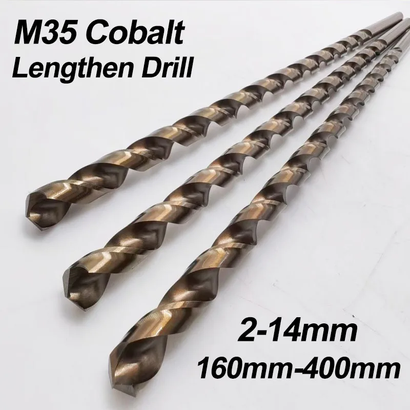 Lengthen Cobalt HSS-Co Straight Shank Twist Drill Bit M35 High Speed Steel Drill Bit For Stainless Steel Alloy Steel Cast Iron