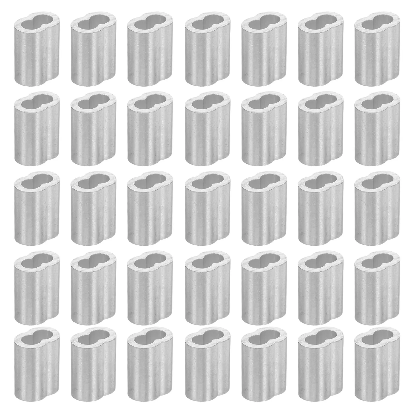 120Pcs Wire Rope Aluminum Crimping Sleeves Oval Shape Heavy Duty 8 Design Fast Installation Construction Stage Setup Garden