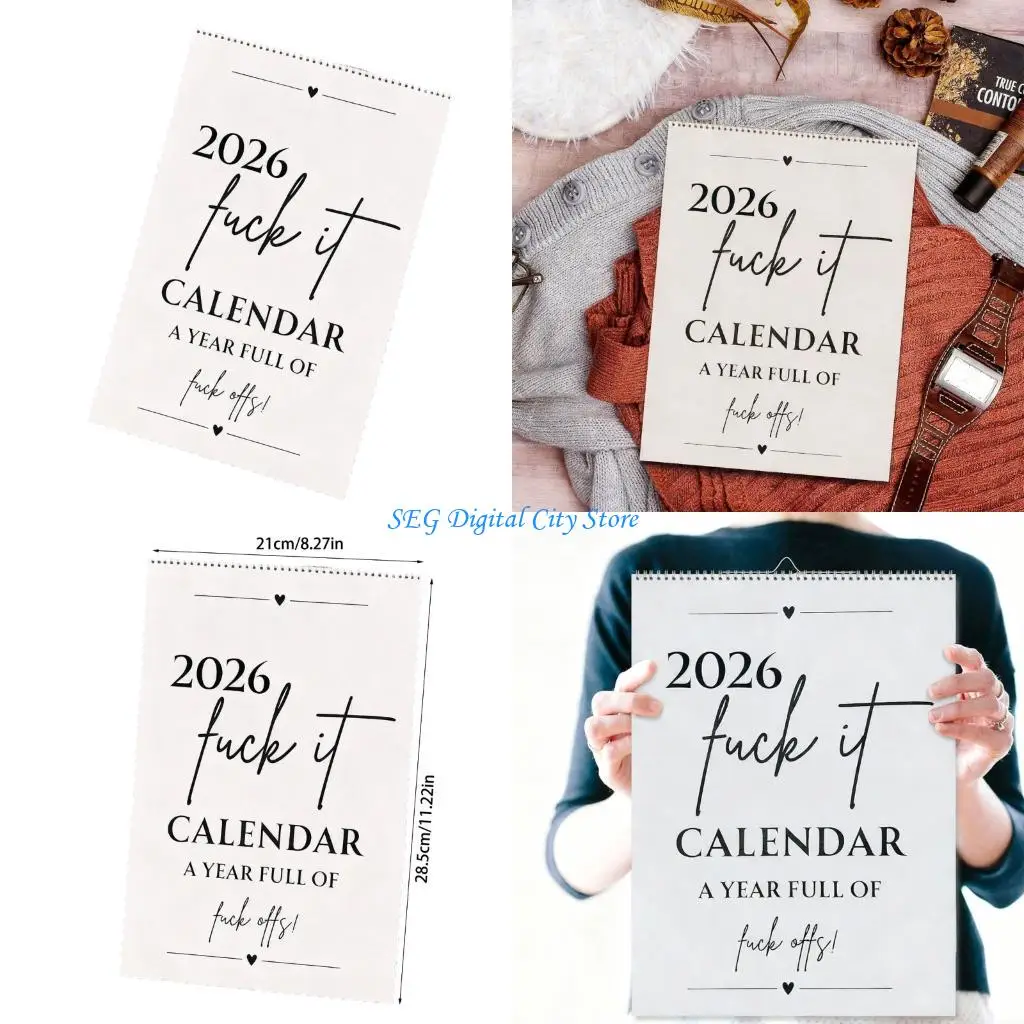 

U75B Настольный ежемесячный календарь Offensive на 2026 год, настенный календарь с двойной проволокой и переплетом