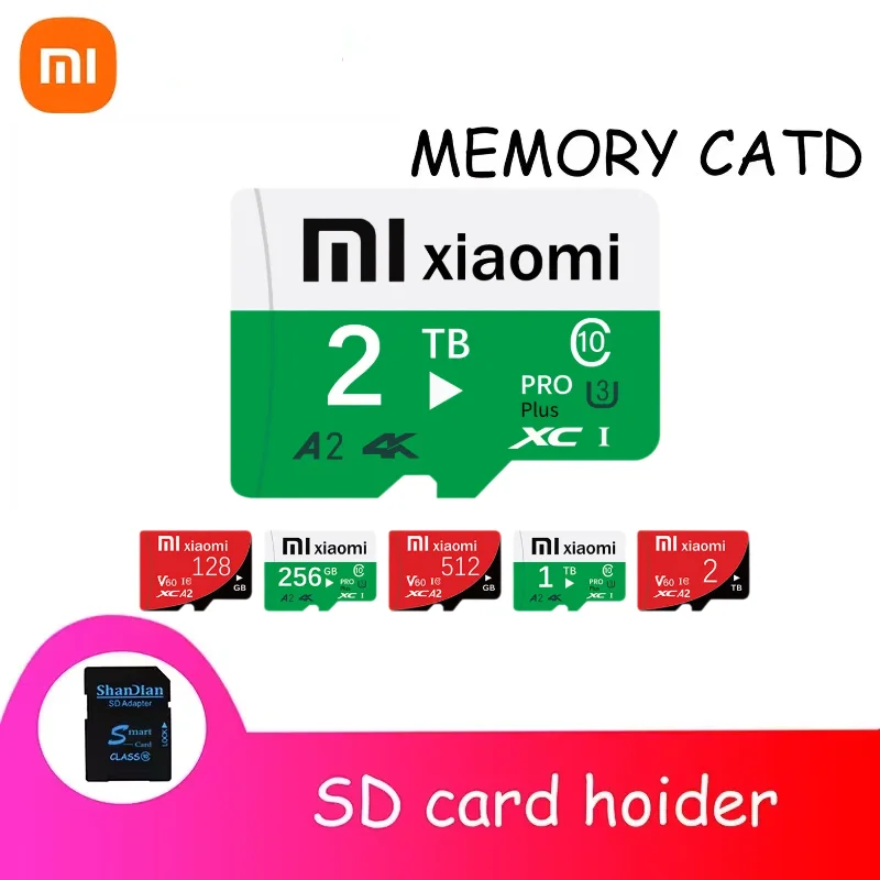 Xiaomi 2TB Micro TF SD Card 1TB 512GB Карта памяти 128 ГБ 256 ГБ A2 4K Высокоскоростная SD-карта класса 10 для игрового телефона Nintendo Switch