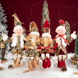New Arrived Bendable Arms Legs Christmas Elf Home Decor Figurine Doll Hanging Festival Decoration Gold Red Christmas Elves Gifts