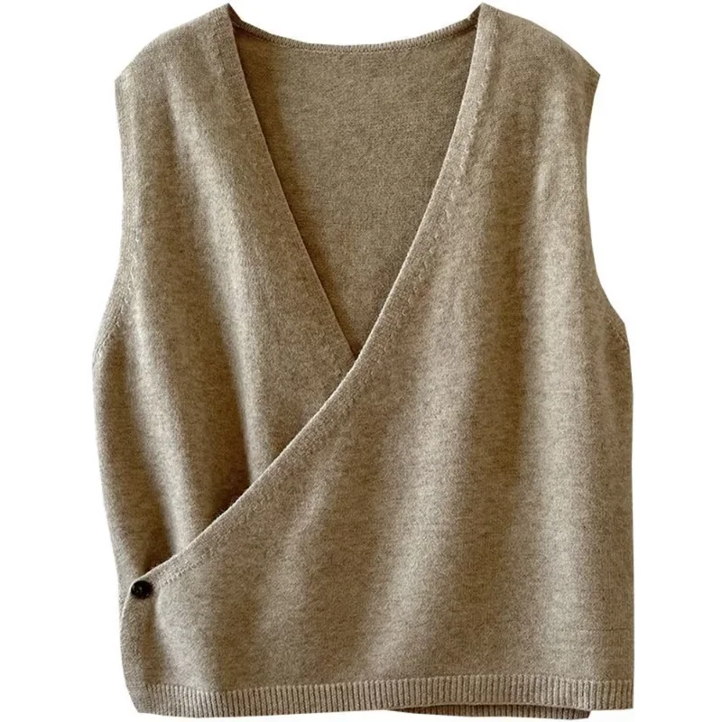 Female Knitted Vest Coat New Retro Vest Top Spring Design All Match 2026 Autumn Winter Irregular Fashion Sweater Vest Sleeveless