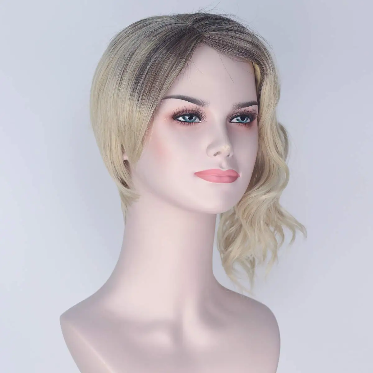 Gwen Stacy Blonde Ombre hair wig Gwendolyn Maxine Heat Resistant Synthetic Hair Wigs + a wig cap