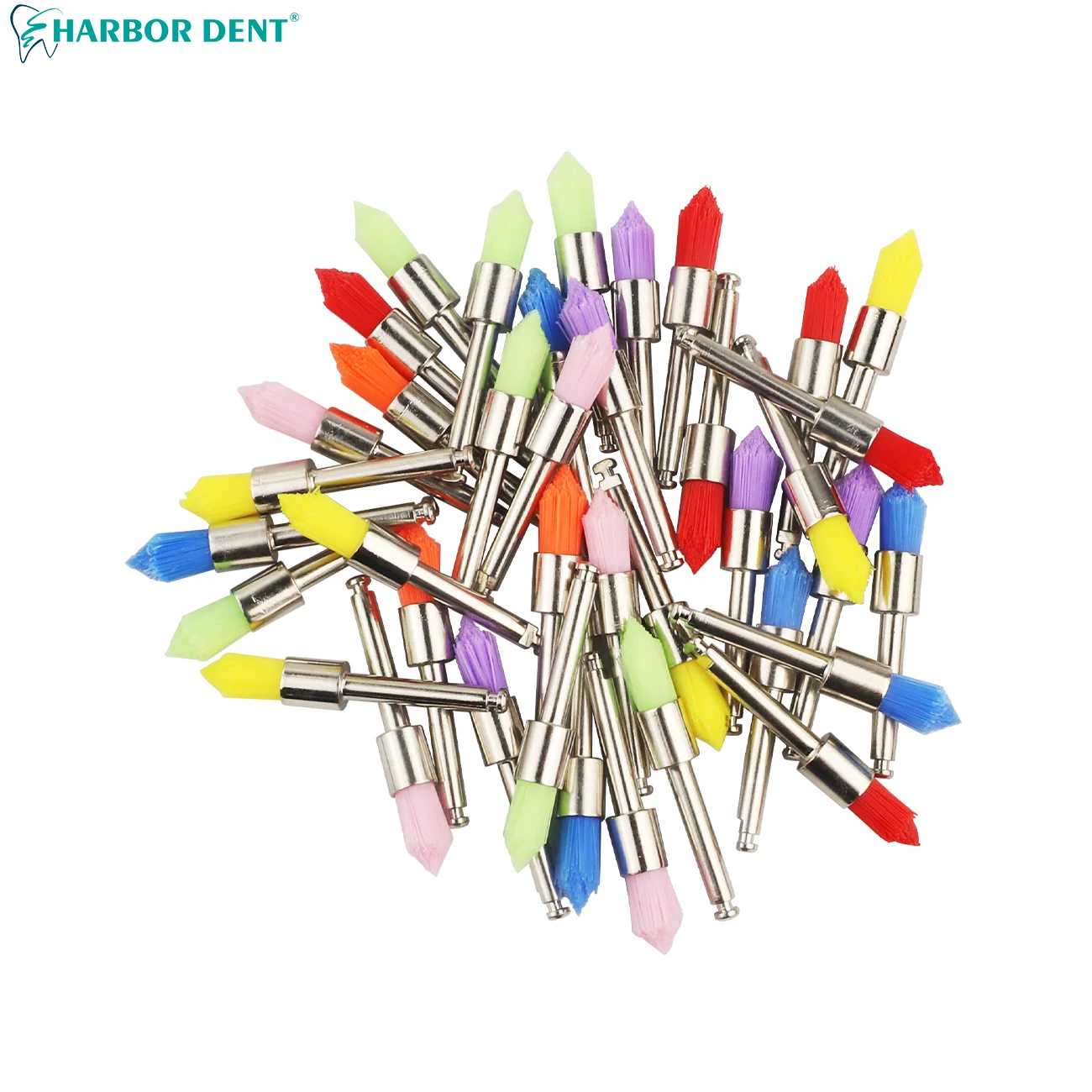 100Pcs Dental Polishing Brush Nylon Latch Small Flat/Sharp Polishing Dentistry Lab Prophylaxis Brushes Dentist Tools