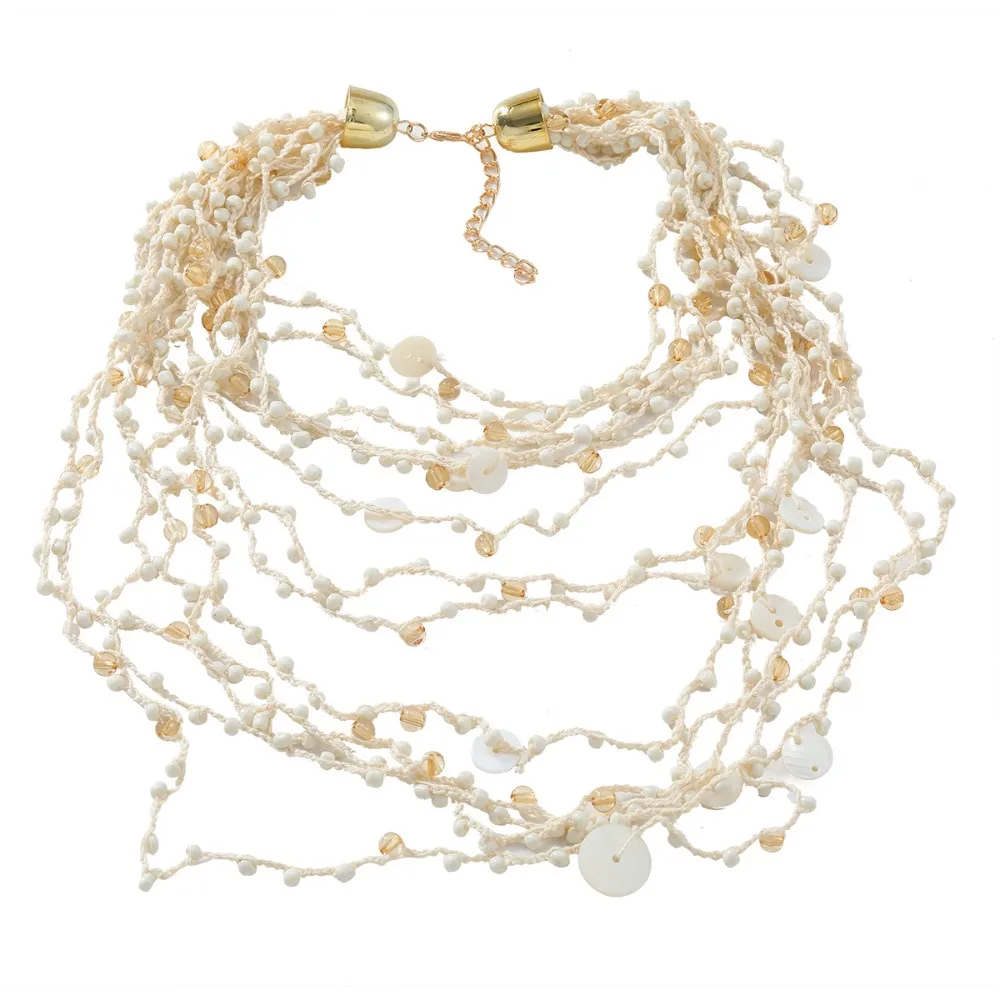 

Trendy Multi-layer Pearl Choker Necklace Vintage Luxury Long Sweater Chain Elegant Wedding Jewelry Pearl Beads Chain Party Gifts