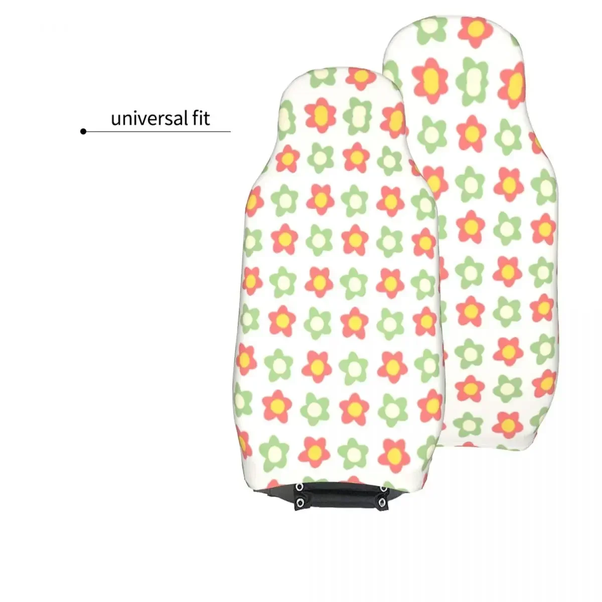 Funda Asiento Coche Universal A Cuadros Con Estampado Flores Pastel Para La Mayoria Los Coches، Acuada Para Todo T