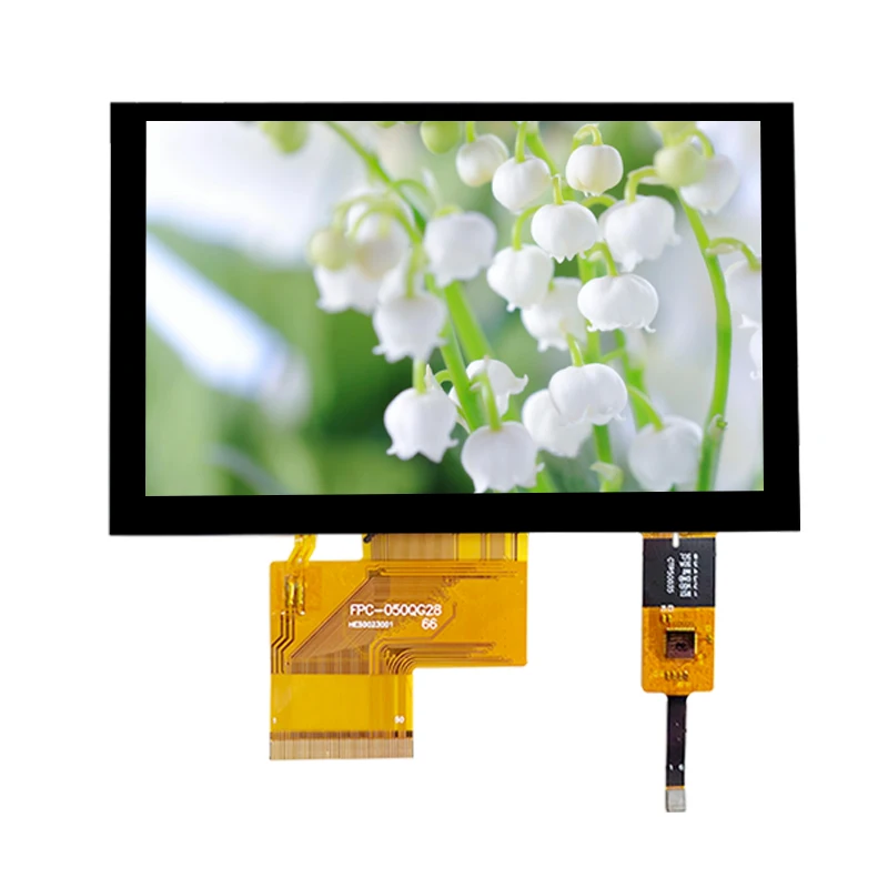 Tela lcd tft de 5 polegadas, resolução hd 800*480, tela colorida de 5.0 polegadas, driver iltek, toque capacitivo, interface rgb, 50 pinos