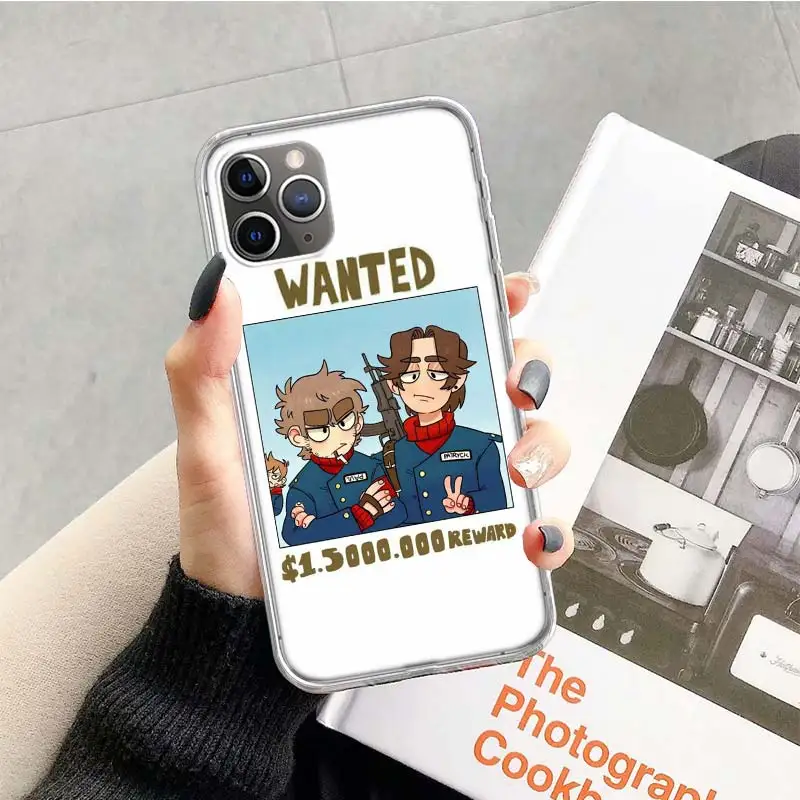 Cute Anime Eddsworld Phone Case Cover For iPhone 14 13 Pro 11 15 Art 12 XR X XS Max 7 8 6S Plus SE Soft Pattern Coque Funda