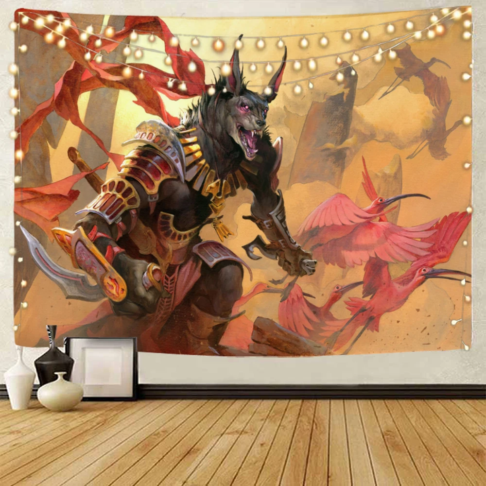 Background decoration of Egyptian pharaoh's palace architecture, tapestry, Egyptian mythology and legend decoration