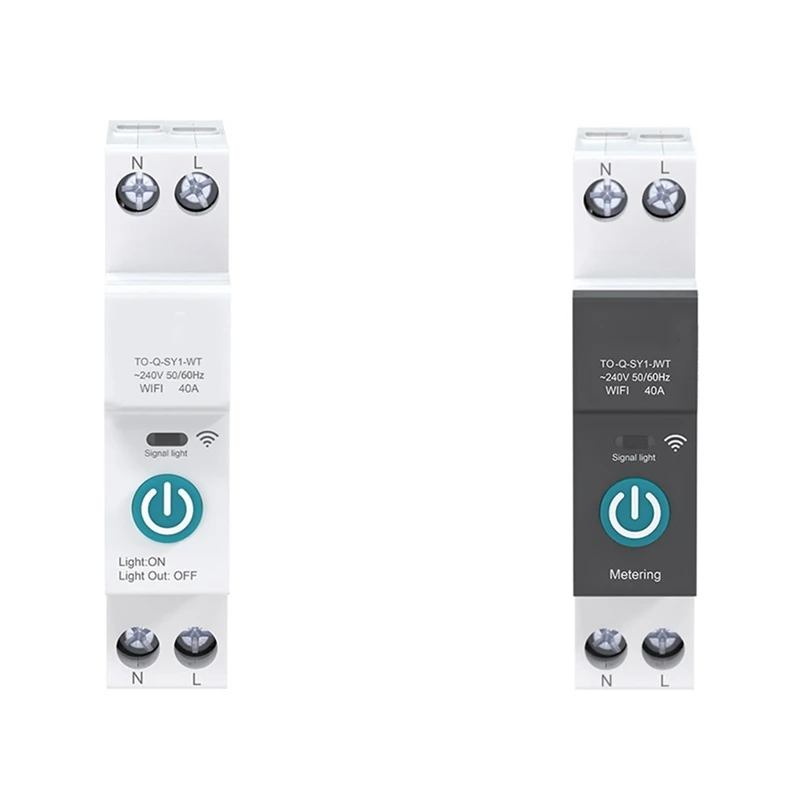 40A Tuya Single Phase Din Rail WIFI Smart Energy Meter Timer Power Consumption Monitor Kwh Wattmeter