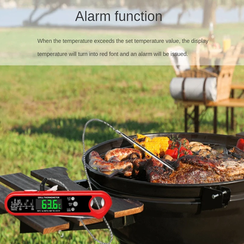 Digital Instant Read Meat Thermometer Folding Probe Backlight & Calibration Function For Cooking Candy,BBQ Grill, Beef