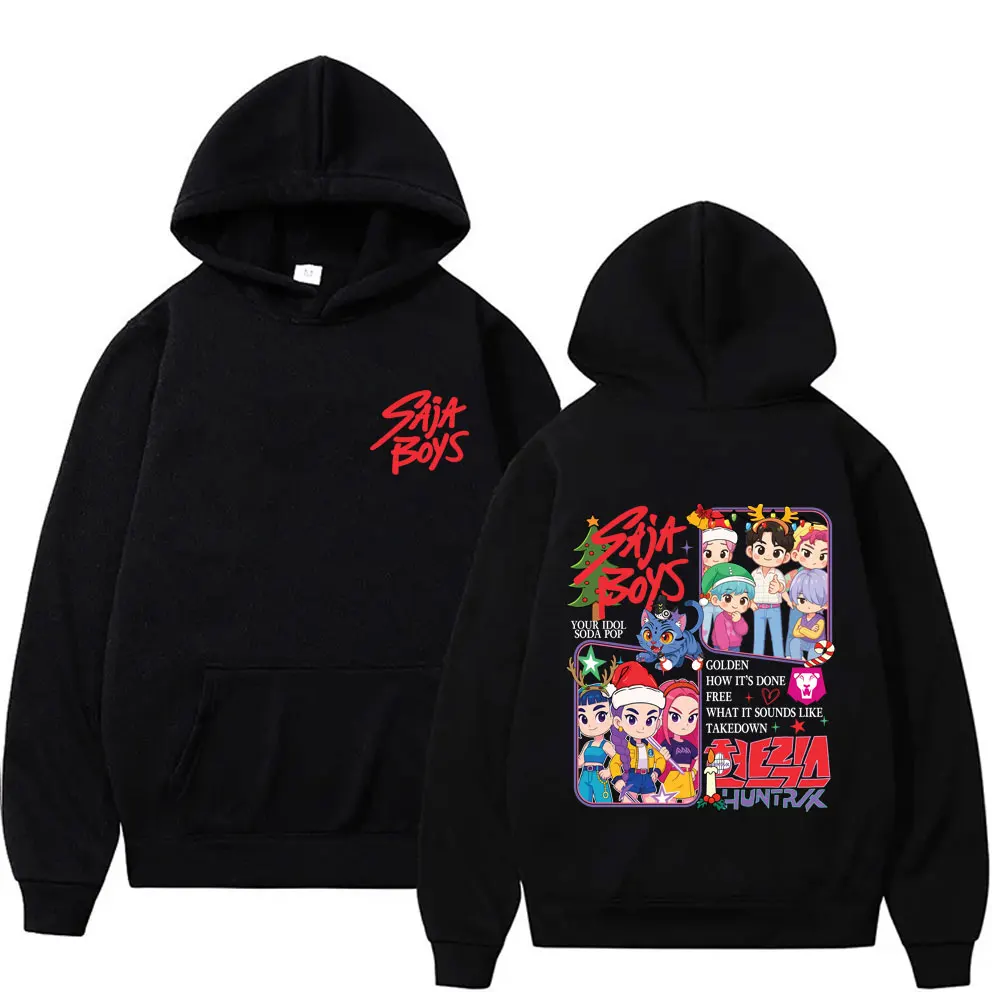 Kpop شيطان الصيادين ساجا بنين رومي ميرا زوي ديربي النمر هوديي الذكور خمر الصوف كنزة صوفية قطنية صوف الرجال النساء عيد الميلاد هوديس #1