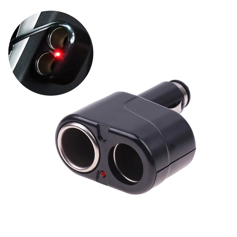 12V Dual Cigarette Lighter Sockets Car Charger Splitter Lighter Splitter Cigar Lighter Double Dual Adapter Car Tools Accessories