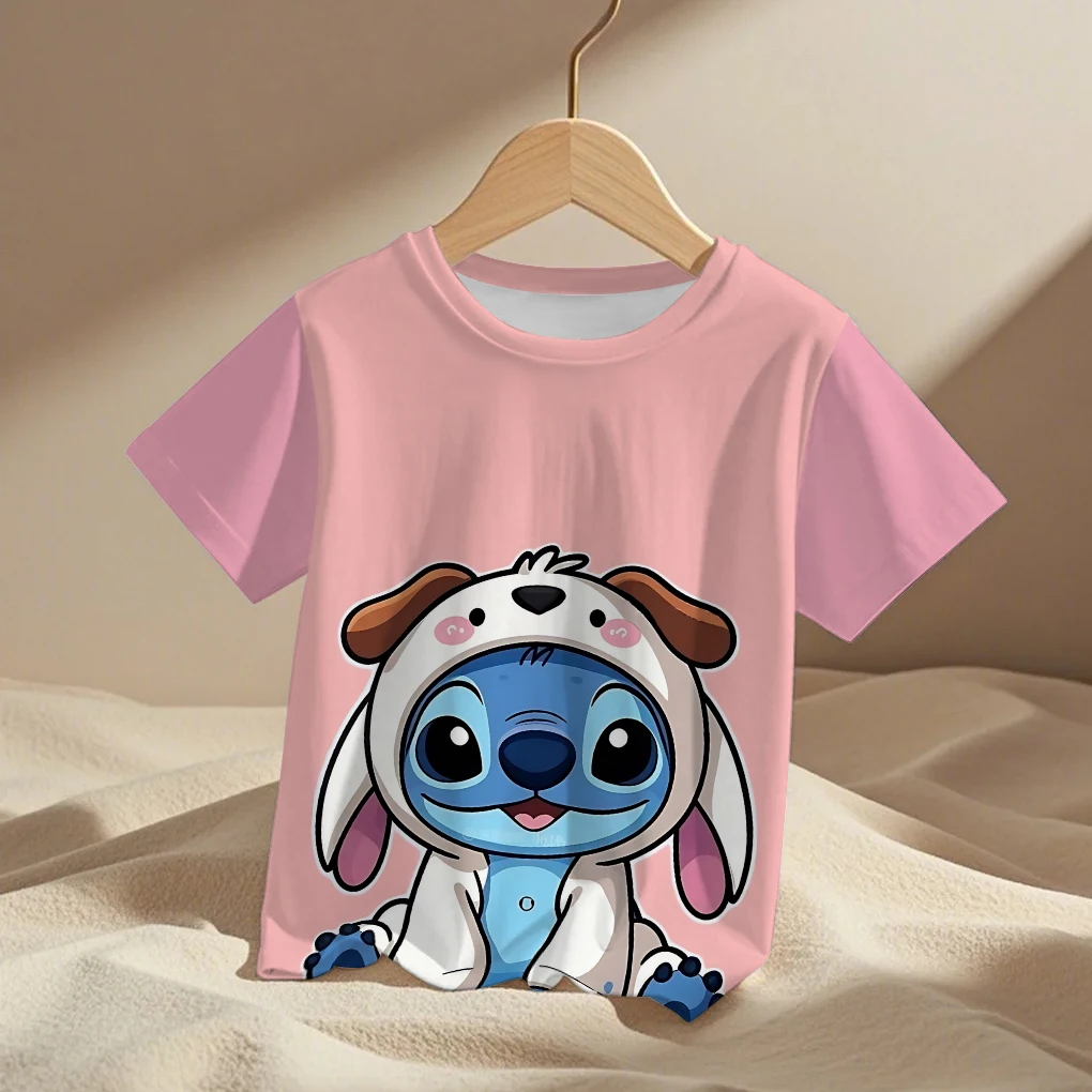 

Kids Stitch Short Sleeve Fashion Casual Tee Soft Material Comfortable Fit Cute Design for 3-14 Years Old Children