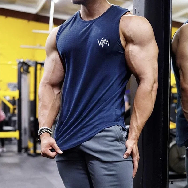 2024 summer Quick drying men vest Training slim sports breathable running fitness tank top sleeveless t-shirt Men's undershirt