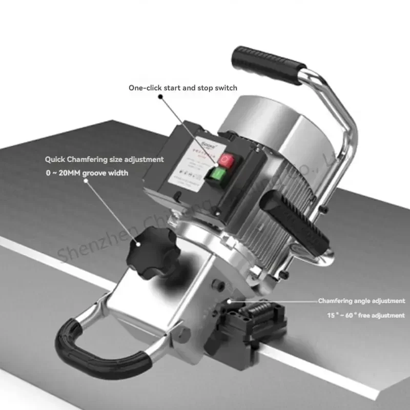 جديد 220V1500W لوح من الفولاذ المقاوم للصدأ آلة الميلا المسطحة المحمولة شطبة المقلم زاوية قابل للتعديل الكهربائية المحمولة الشطب ماك