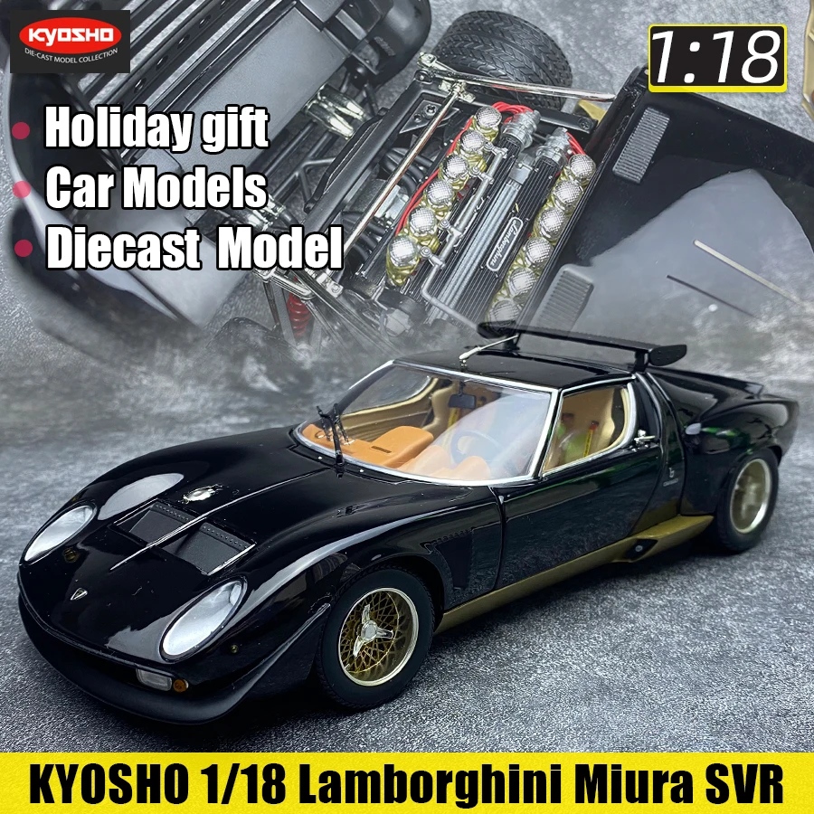 KYOSHO 1/18 scale Lamborghini Miura SVR diecast model Classic car Car model Static decoration Holiday gift collection