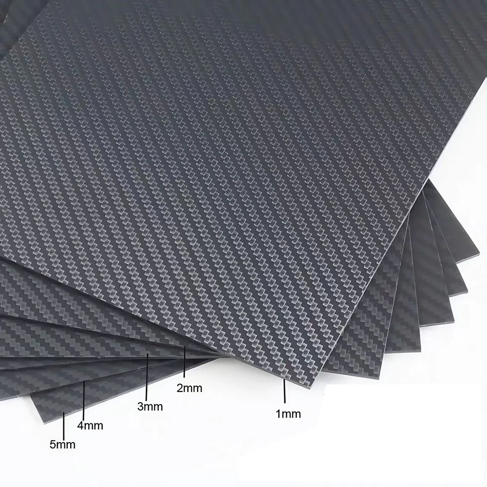

Customized Real Carbon Fiber Plate Panel Sheets 0.5mm 1mm 1.5mm 2mm 3mm 4mm thickness Composite Hardness Material