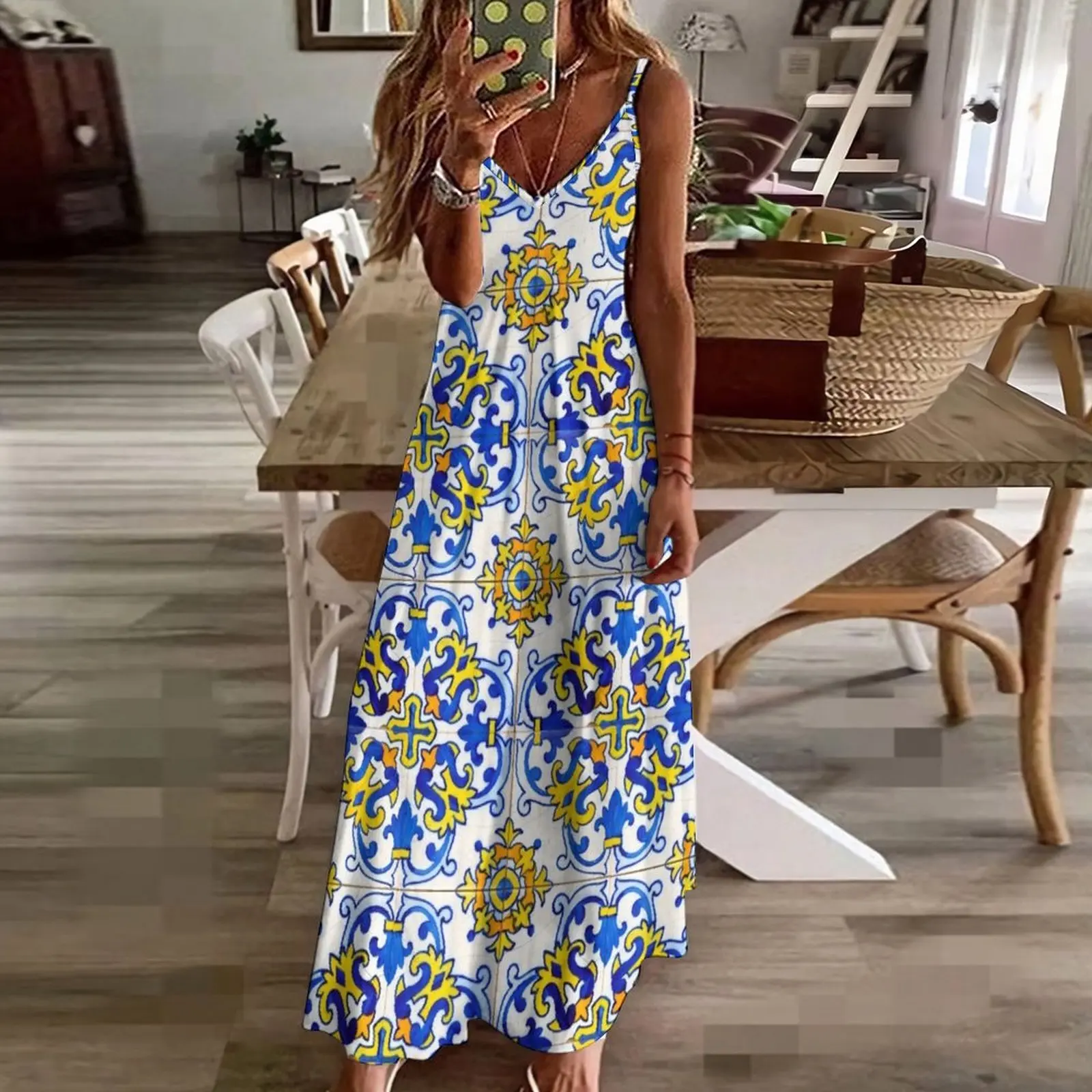 Vintage Azulejos Tile Sleeveless Dress dresses for woman 2023 dresses ladies 2023 summer elegant party dress for women 2023