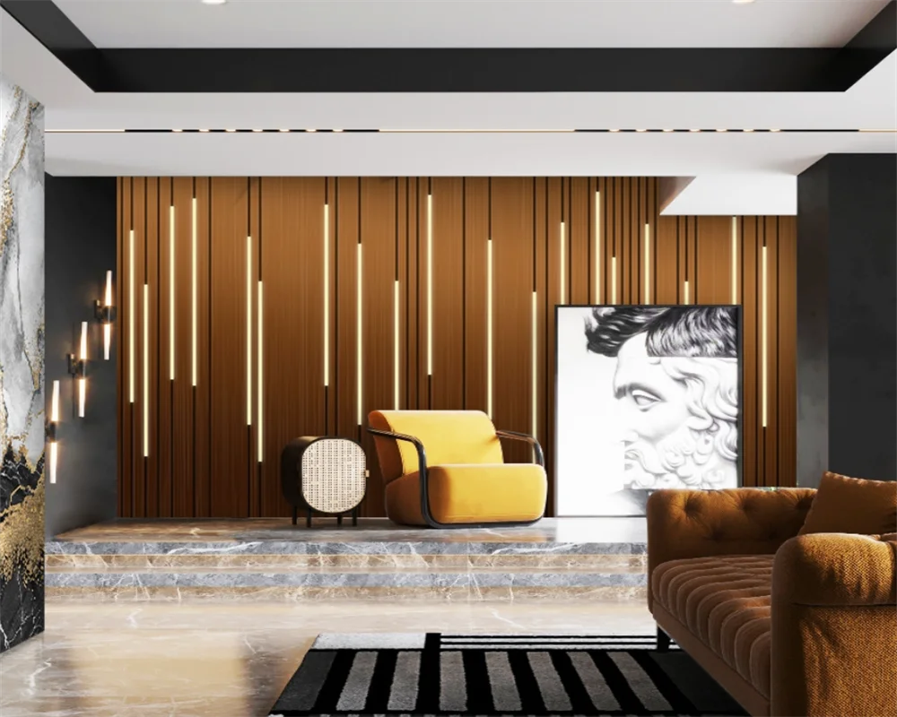 

beibehang Custom Modern papel de parede Minimalist Wood Finish Marble TV Background Decoration Living Room Wallpaper