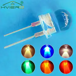 50X 10mm Bianco Rosso BlueDiode Led Rotondo 0.5W Luce ad alta potenza 3.2~3.6V Lampada a LED Perlina Diodi emettitori di luce 30KMCD Lampadina