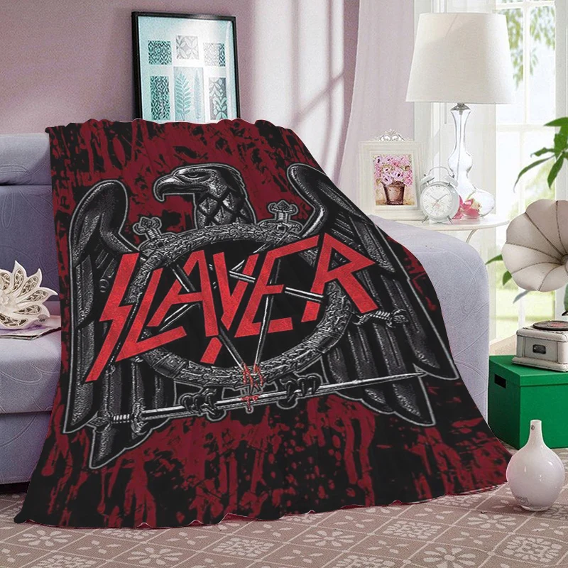 Sofa Blankets for Winter D-Slayer D-Heavy Metal Band Flannel Warm Bed Fleece Fluffy Soft Blankets Microfiber Bedding King Size