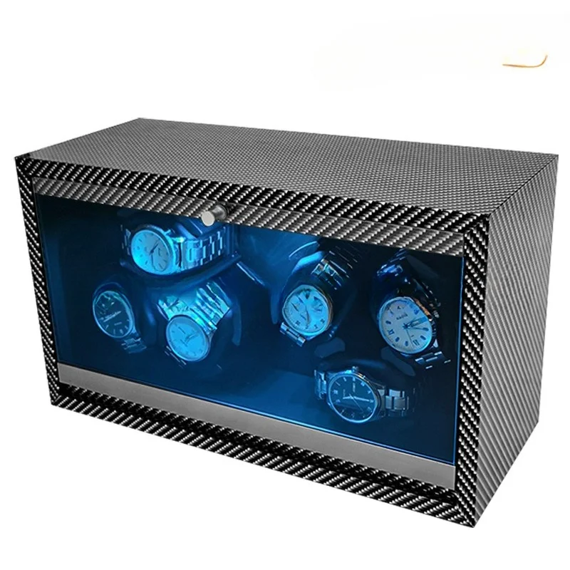 In Stock Black Walnut Grain Wooden 6-Position Fully Automatic Watch Winder 2 Sets 3-Position Electric Mechanical Watch Winder