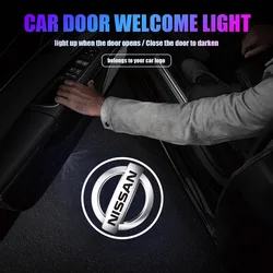 Car Door Welcome Lights Laser Projector Wireless HD Courtesy Lamp For Nissan X-trail Juke Qashqai Leaf Tiida Note Y61 Maxima J10