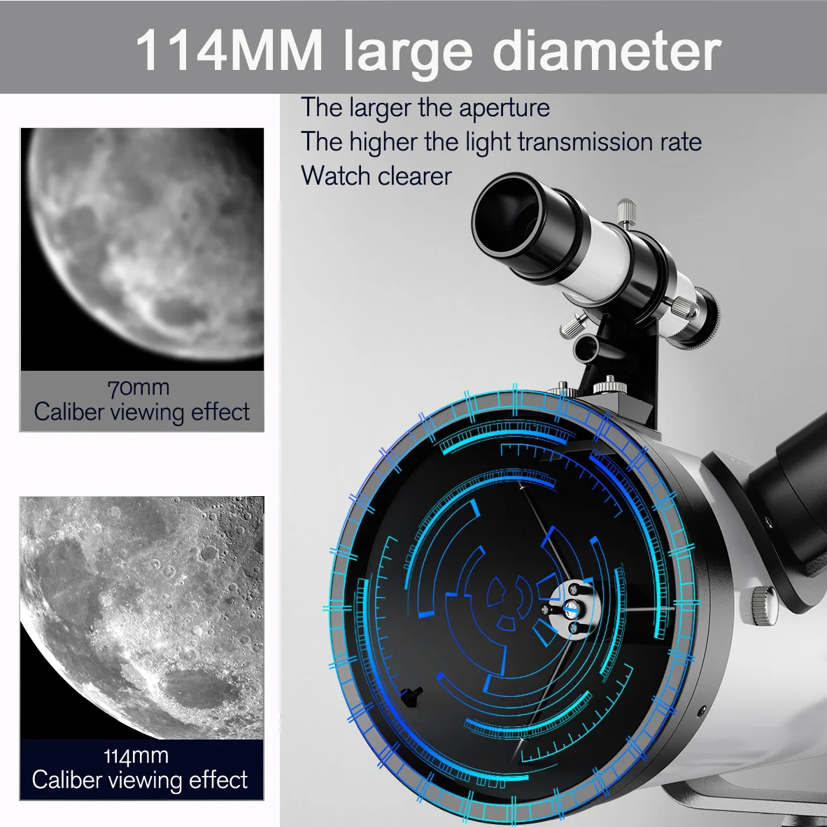 875X Professional Astronomical Telescope F70076 Monocular 114MM Large-Aperture 76700  for Stargazing Bird Watching Moon Sun Filt