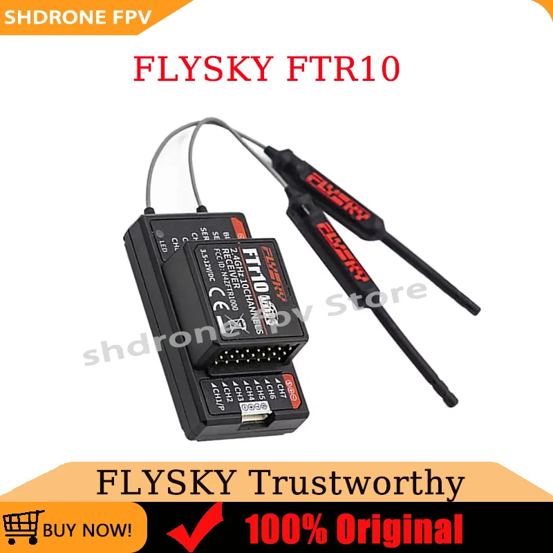 FLYSKY Fusi FTR10 Mini RC Receiver 2.4GHz AFHDS 3 - Universal Compatibility for PWM/PPM/I.bus/S.bus/UART Devices for RC Drones