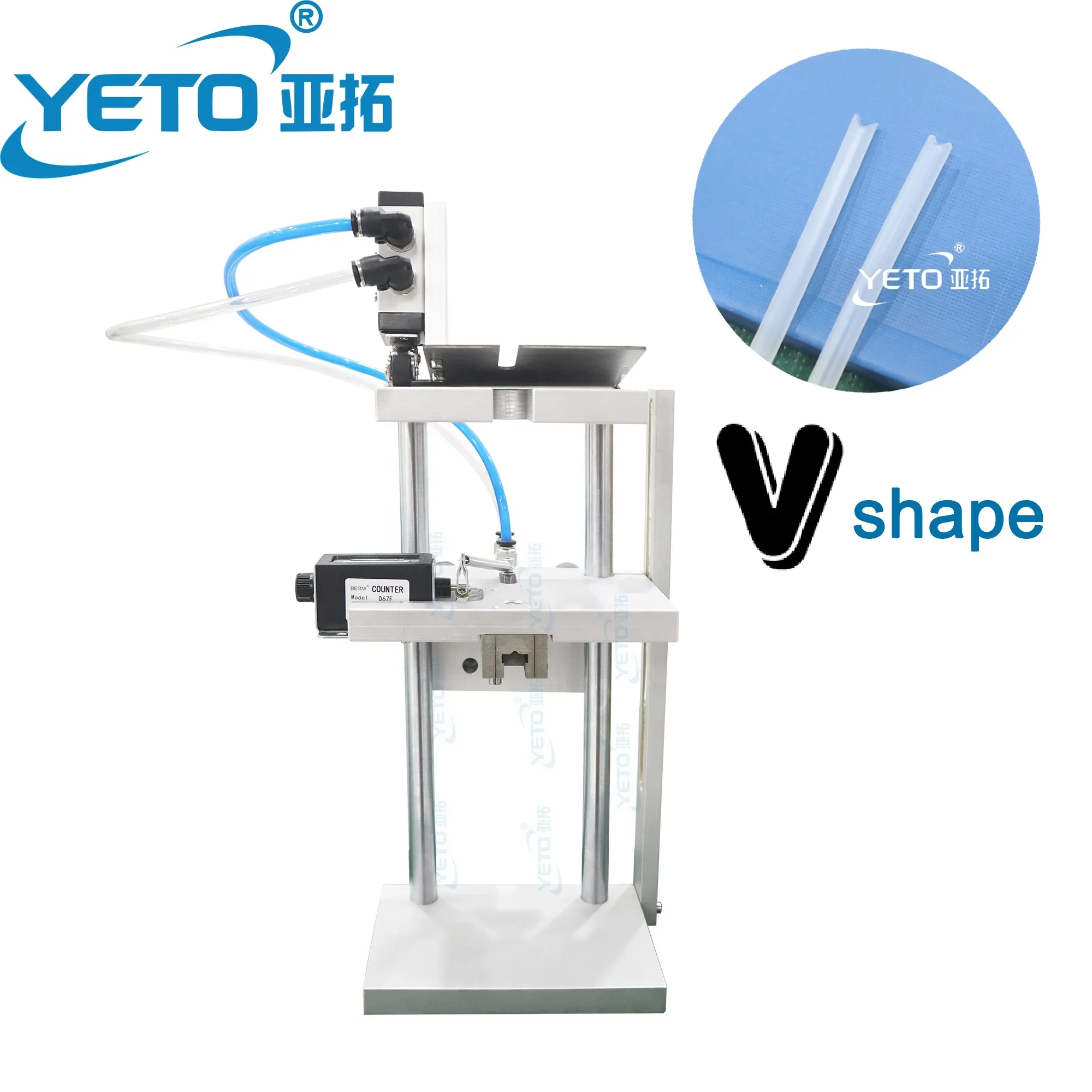 YETO Perfume Bottle Pipe Cutter Dip Tube Cutter Perfume Pump Tube Cutting Machine Plastic Lotion Pump v Shape Cutting Shape