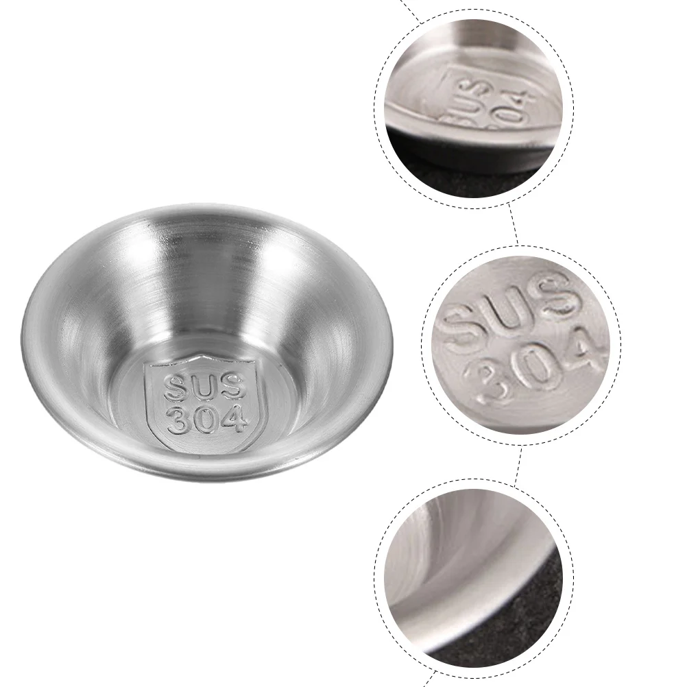 

3pcs Stainless Steel Sauce Multi-Function Condiment Containers Household Dipping Bowls For Salad Dressing Soy Sauce