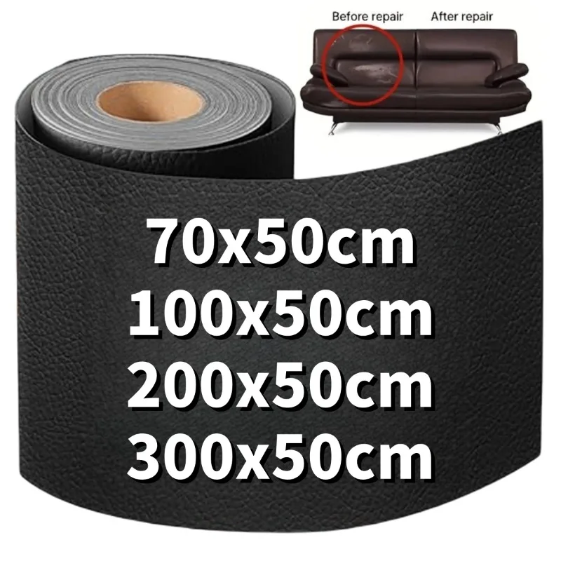 Leder Patch selbstklebend schwarz für Sofa Couch und Sitz