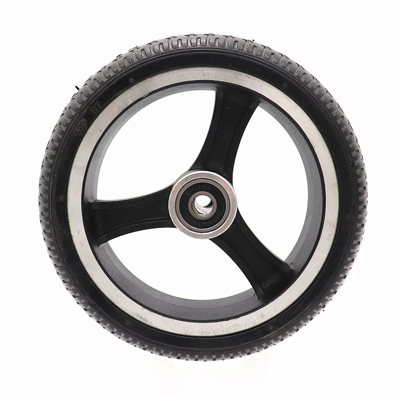 High quality 6.5 inch solid wheel plastic/aluminum wheel hub whole wheel front wheel assembly 6.5 inch air-free solid tire