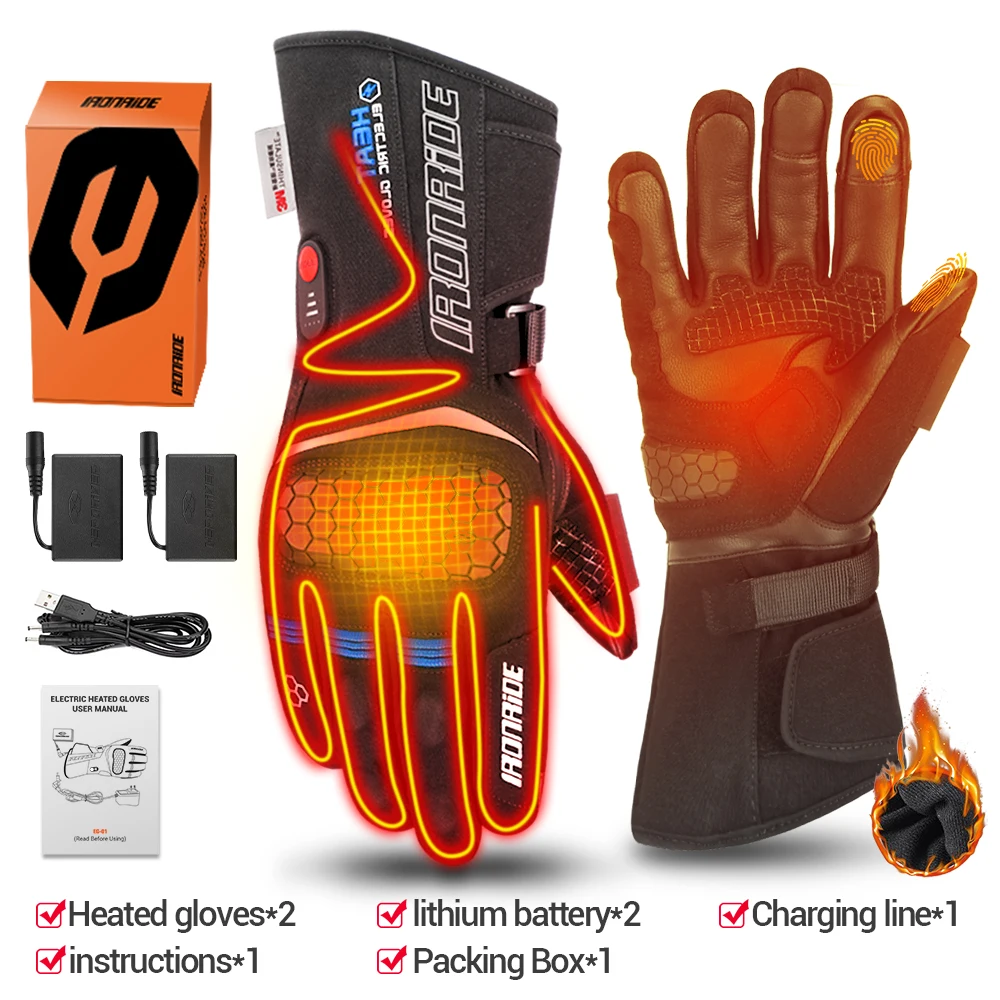 

Skiing Gloves Heated Snowmobile Winter Scooter Moto Waterproof Touch Screen Rechargeable Battery Hunting Fishing Gloves