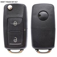 2 Buttons Key Shell For VW Golf Bora Lupo Passat Polo Transporter Sharan Fox Amarok Remote Fob Case Cover Replacement No Blade