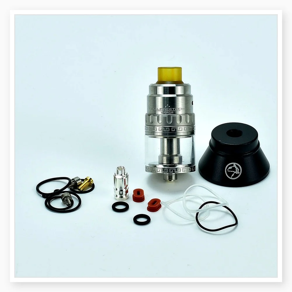 Flave 22 RDA 316SS Atomizer with BF Pin and 24mm Juice Tank Adapter - Rebuildable Design