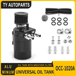 Universal Baffled Aluminum Oil Catch Can Reservoir Tank Oil Tank With Breather Filter OCC-1020A