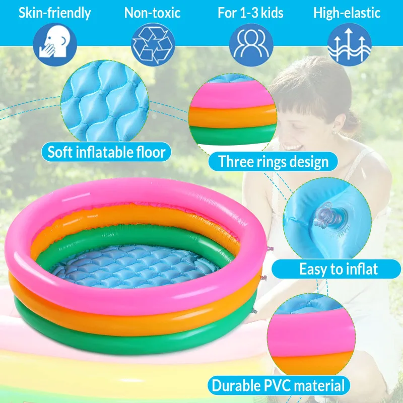 Aufblasbares Kinder-Schwimmbecken für Zuhause, Familienbecken, verdicktes Kunststoff-Babybecken, Ozean-Ballbecken