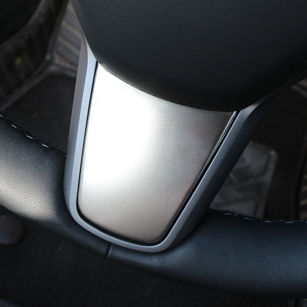 Car Steering Wheel Trim Cover for Tesla Model 3 Model3 2017 - 2022 Model Y Modely 2019- 2022 Stainless Steel Sticker Accessories
