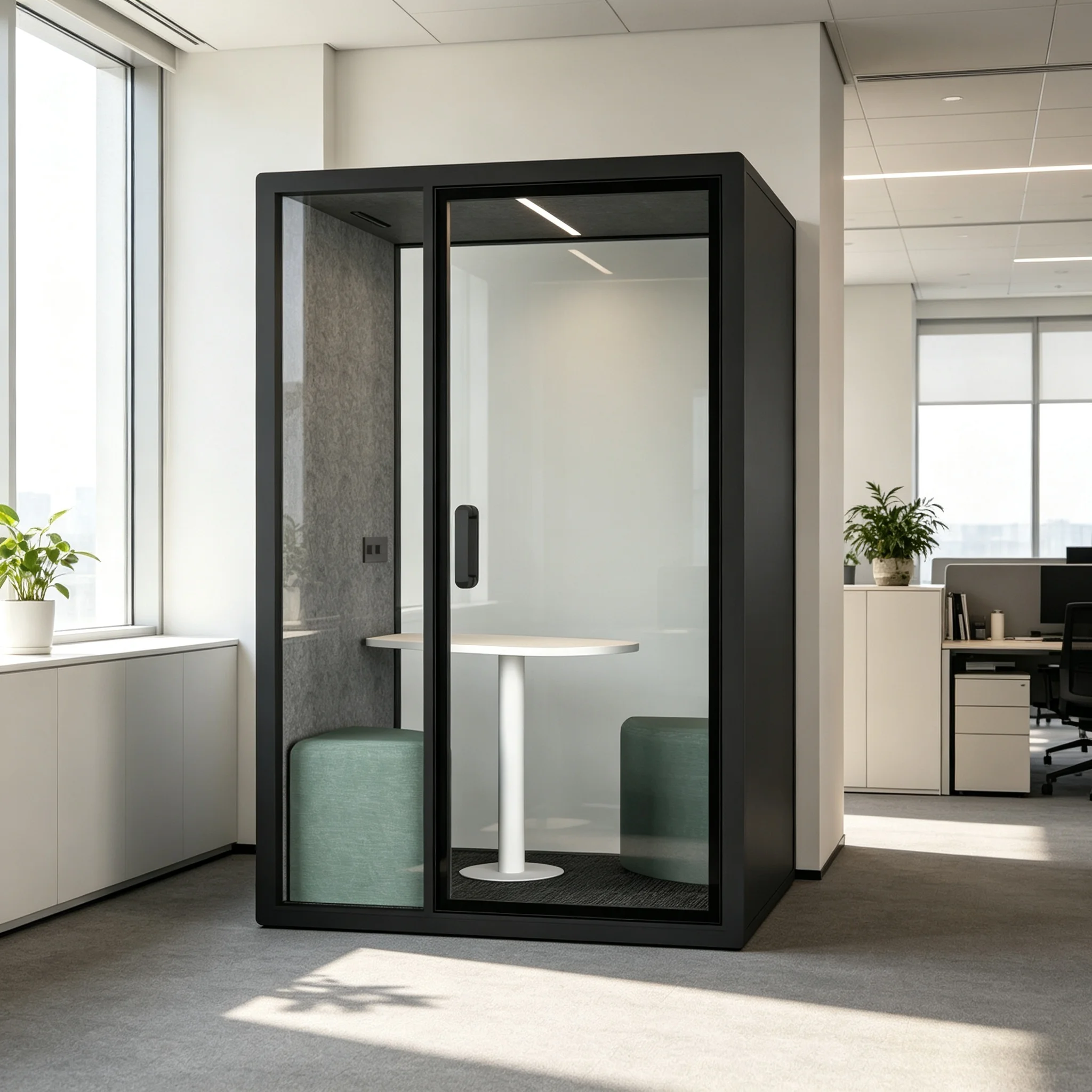 Soundproof Phone Booth Portable Movable Acoustic Cabin Sound Isolation Silent Work Booth For Open Office Call