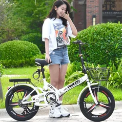 New Folding Bicycle Portable 20 Inch Adult Work Shock Absorber Variable Speed Male And Female Student Bike Installation Free